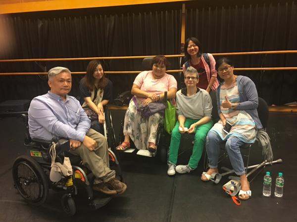 Claire Cunningham with Taiwanese disabled artists