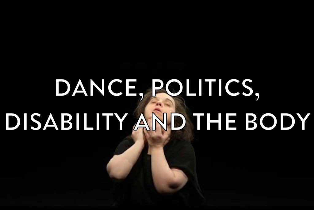 learning disabled woman dress in black dancing expressively