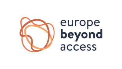 Europe Beyond Access Logo, concentric orange swirls plus the text